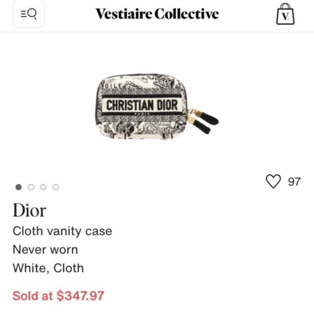 NWT Christian Dior Made in Italy Black White Plan de Paris Pouch Makeup Bag - Picture 16 of 16